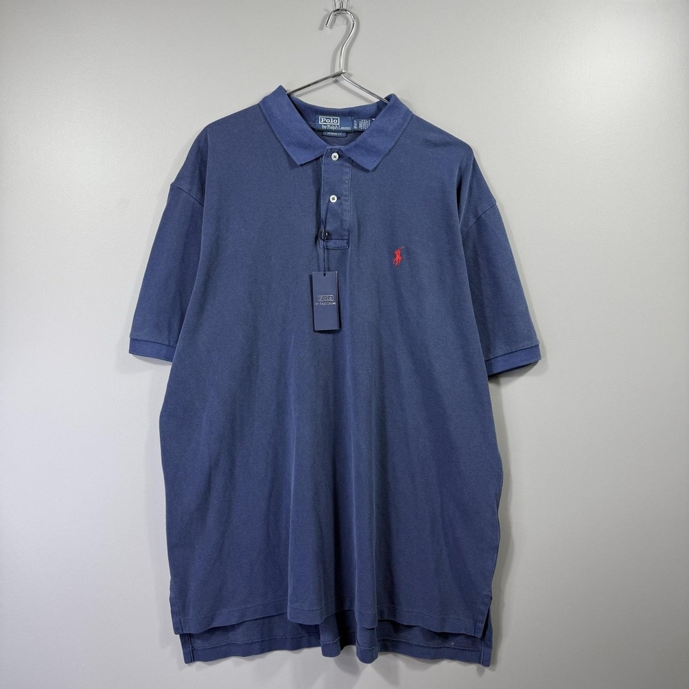 NWT Polo Ralph Lauren Polo Shirt Mens XL Blue Short Sleeve Classic Fit Pique